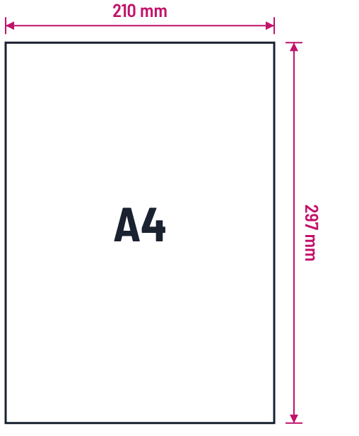 DIN A4: 210 × 297 mm